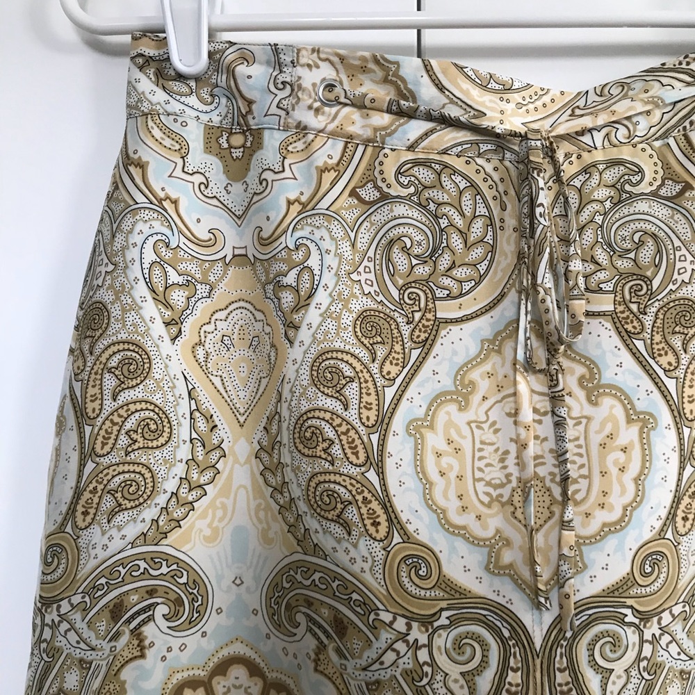 Banana Republic Paisley Print Silk Pencil Skirt